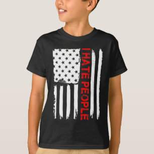Liebe America I Hasse People Funny USA Flag Gesche T-Shirt
