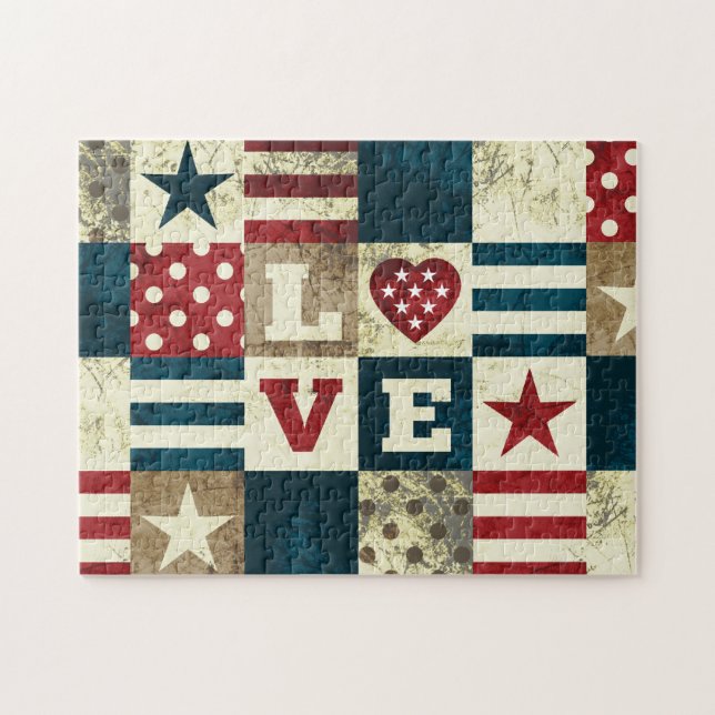 Liebe America Patriotic Puzzle (Horizontal)