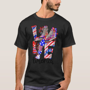 Liebe America Shoes Gefärbte Krawatte Fireworks Am T-Shirt