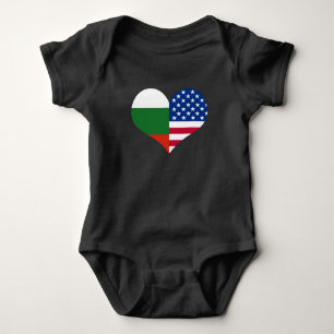 Liebe American/USA Bulgarische Flagge Baby Strampler