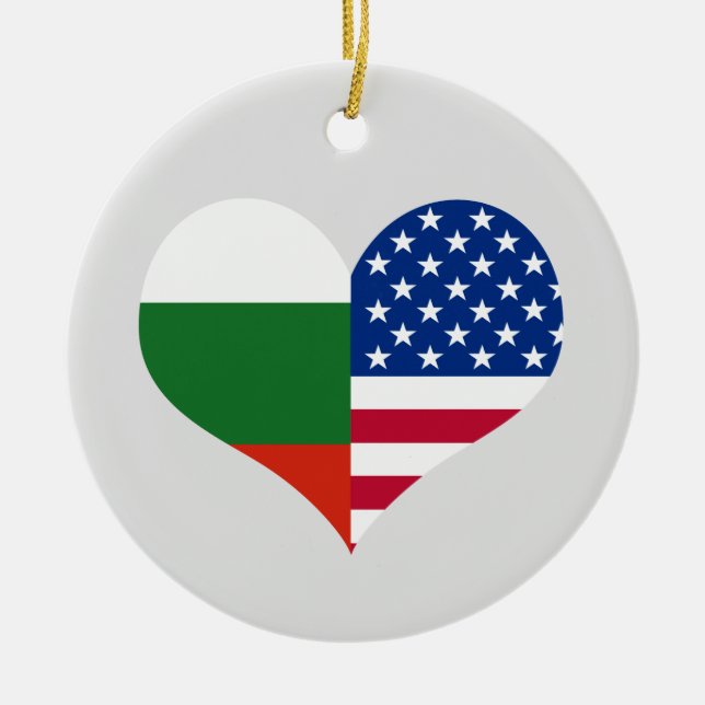 Liebe American/USA und bulgarische Flagge Keramik Ornament (Vorne)