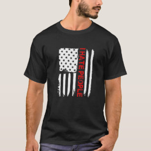 Liebe Amerika ich hasse People T Funny USA Flag T-Shirt