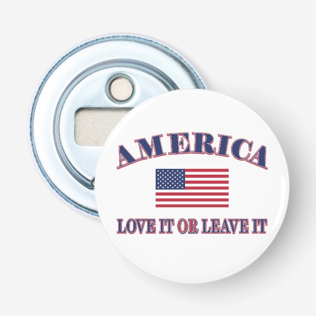Liebe Amerika oder verlasse es Flaschenöffner (Vorderseite)