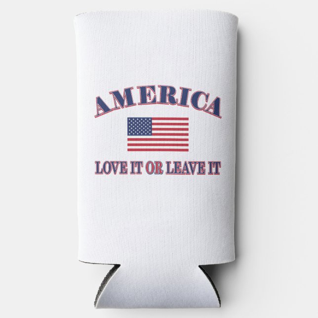 Liebe Amerika oder verlasse es Selters Dosenkühler (Vorderseite)