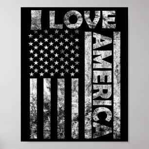 Liebe Amerika Shirt USA Flagge 4 Juli Unabhängigke Poster