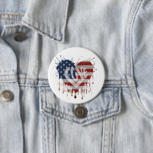 Liebe Amerikanische Flagge Button