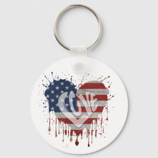 Liebe Amerikanische Flagge Schlüsselanhänger