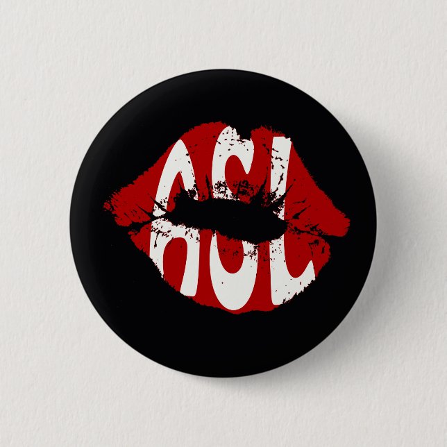 Liebe-amerikanisches Zeichen Langauge Button (Vorderseite)