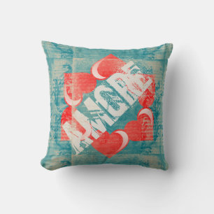 Liebe, Amore Valentine-Herz-Shabby Chic-Kissen Kissen