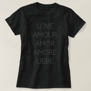 Liebe Amour Amor Amore Liebe, weiß, anpassbar T-Shirt