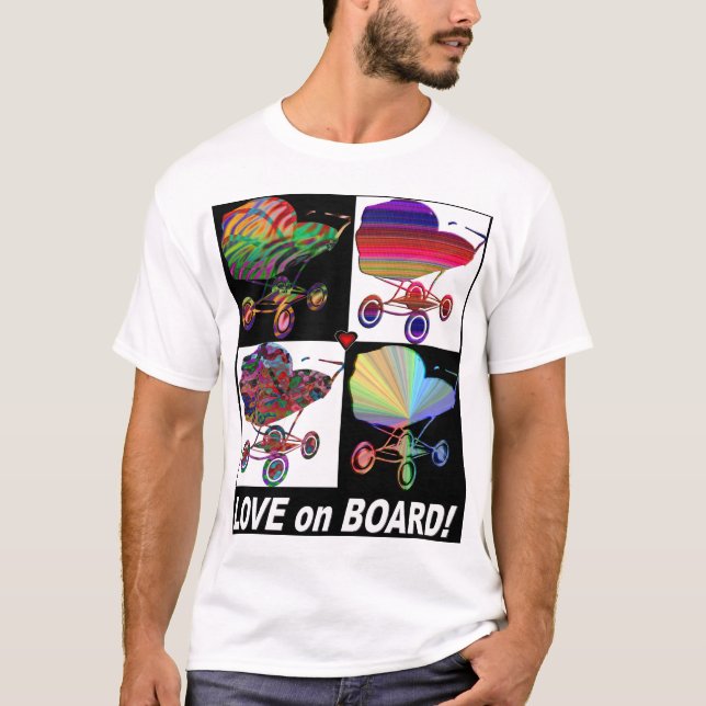 Liebe-an Bord Mod-Kinderwagen-Spitze T-Shirt (Vorderseite)