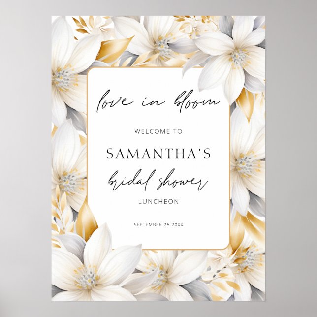 Liebe an den Blumengrenzen im Brautparty "Bloom We Poster (Vorne)