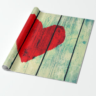 Liebe an der alten Holzwand Geschenkpapier