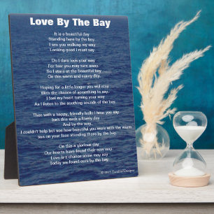 Liebe an der Bucht Gedicht Blaues Meerwasser Fotoplatte