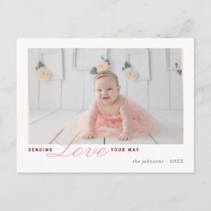 Liebe an Familie und Freunde am Valentinstag schic Postkarte