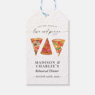 "Liebe and Pizza" Probe Dinner Geschenkanhänger
