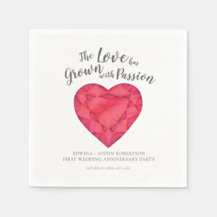 Liebe angebaut ruby nach Hochzeit 1. Jubiläum Part Serviette