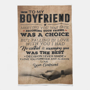 Liebe-Angebot für Freund   Niedliches Boyfriend-Ge Geschirrtuch