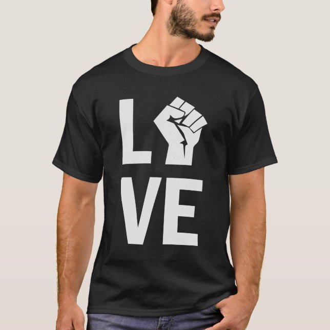 Liebe Angehäuftes Faust Shirt, Melanin Shirt, Schw T-Shirt (Vorderseite)