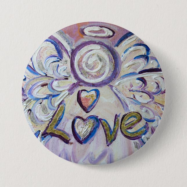 Liebe Angel Word Art Button Pendant Tasten (Vorderseite)