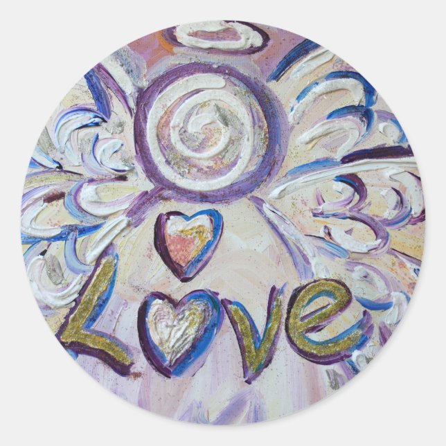 Liebe Angel Word Art Custom Decoder Stickers (Vorderseite)