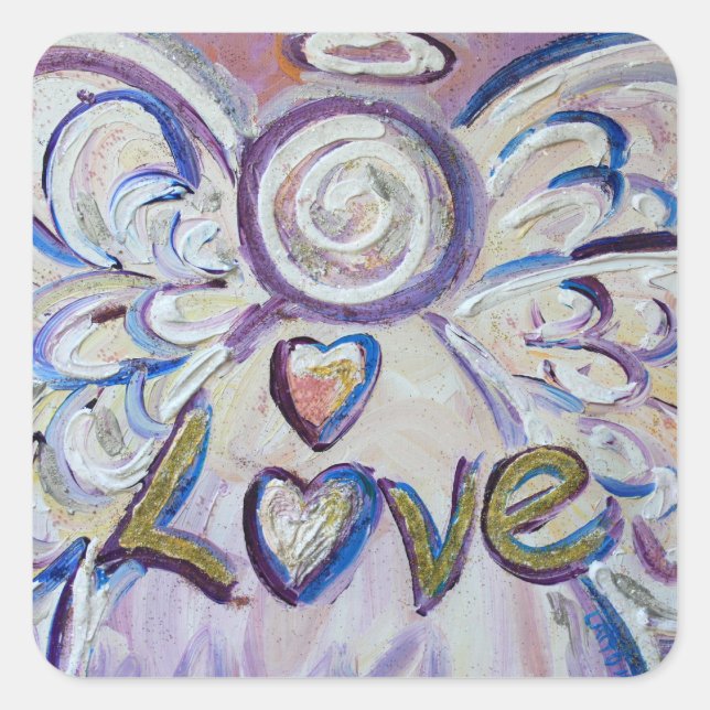 Liebe Angel Word Art Custom Decoder Stickers (Vorderseite)