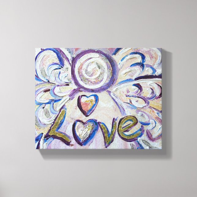Liebe Angel Word Art Malerei Wrapped Canvas Leinwanddruck (Vorderseite)