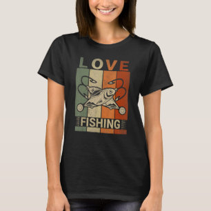 Liebe Angeln im Freien Camping-Urlaub Erholung T-Shirt