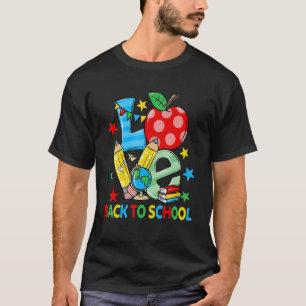 Liebe äppelt zurück zum Schullehrer T-Shirt