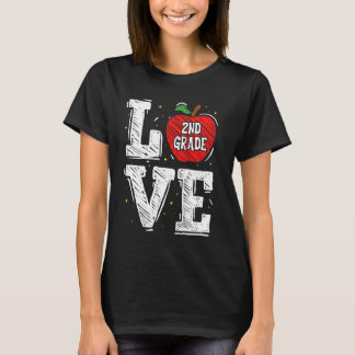 LIEBE Apple 2. Klasse Lehrer Student Schule T-Shirt