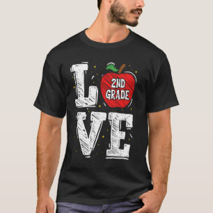 LIEBE Apple 2. Klasse Lehrer Student Schule T-Shirt
