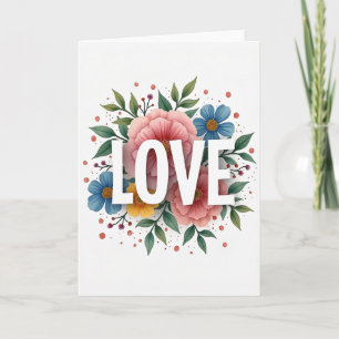 Liebe Aquarell-Blumenkarte Karte