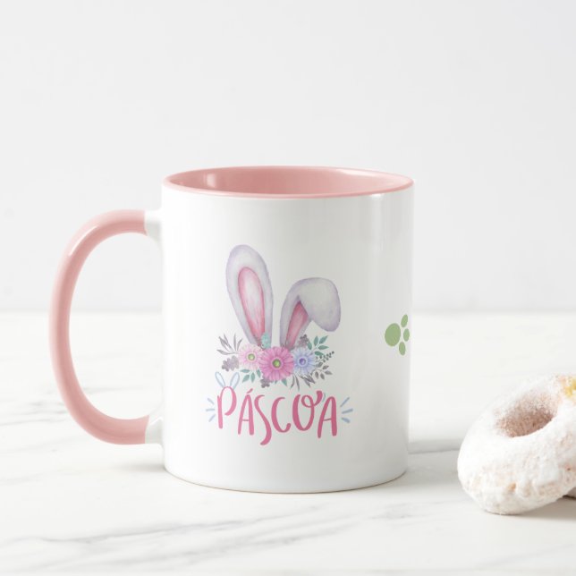 Liebe Aquarellbär Blumenstrauß Tasse Kaffee (Mit Donut)