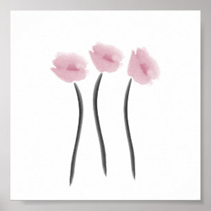 Liebe Aquarellfarben Anemonen Blume Poster