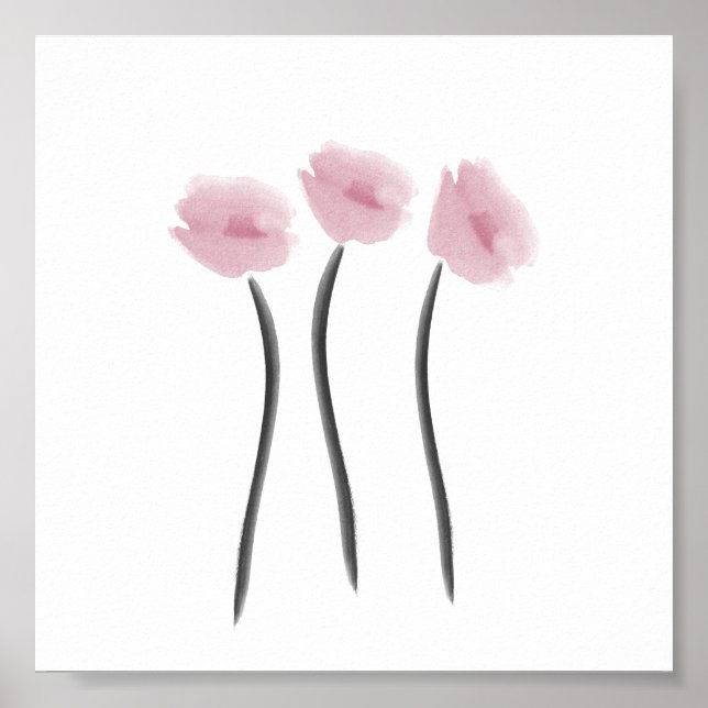 Liebe Aquarellfarben Anemonen Blume Poster (Vorne)