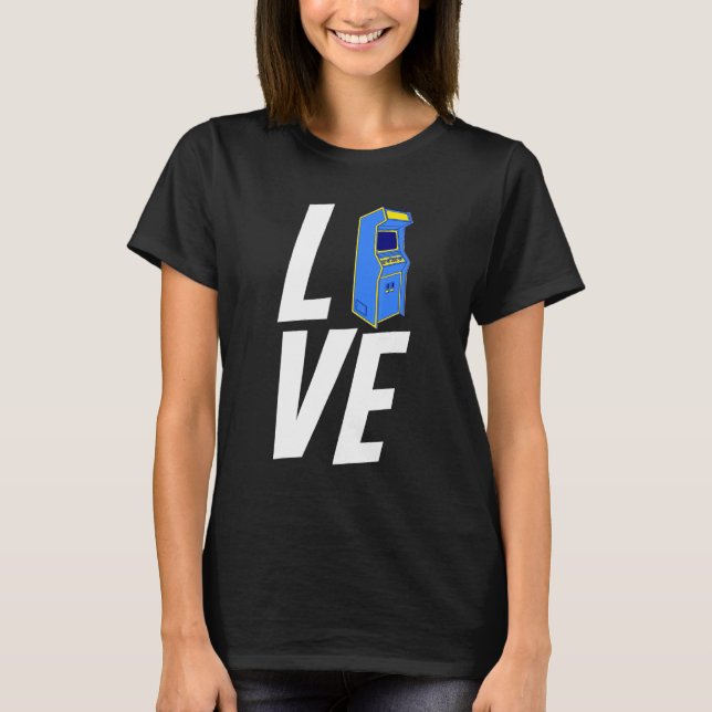 Liebe Arcade Gaming Games Machine Einzigartiges Ou T-Shirt (Vorderseite)