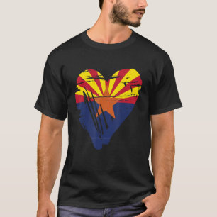 Liebe Arizona Staat Retro Herzenflagge T-Shirt