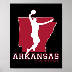Liebe Arkansan Hoops Fan Arkansas Staat Silhouette Poster