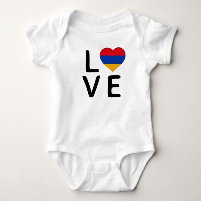 Liebe - armenische Flagge Baby Strampler (Vorderseite)