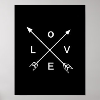 Liebe Arrow Black and White Poster Wand Kunst
