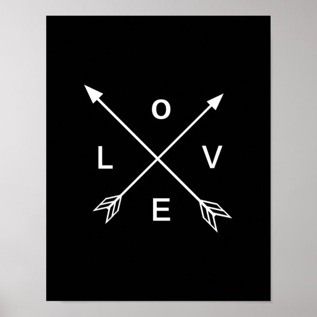Liebe Arrow Black and White Poster Wand Kunst (Vorne)