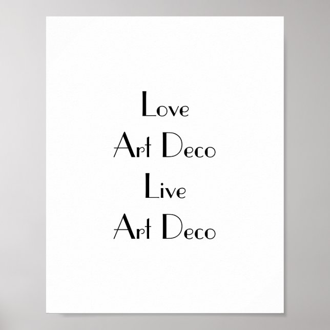 Liebe Art Deco Typografie Poster (Vorne)
