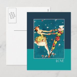 Liebe. Art Deco Valentine's Day Feiertagspostkarte
