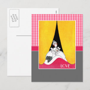 Liebe. Art Deco Valentine's Day Feiertagspostkarte