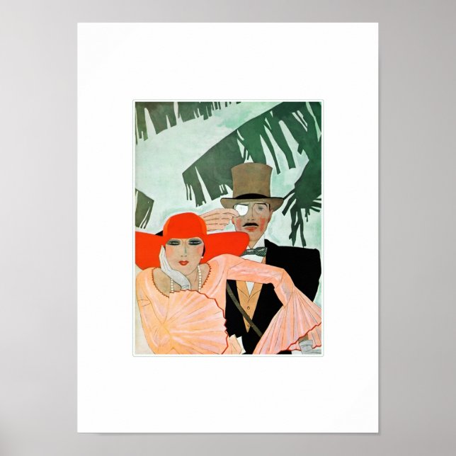 Liebe. Art Deco Valentine's Day Geschenk Drucken Poster (Vorne)