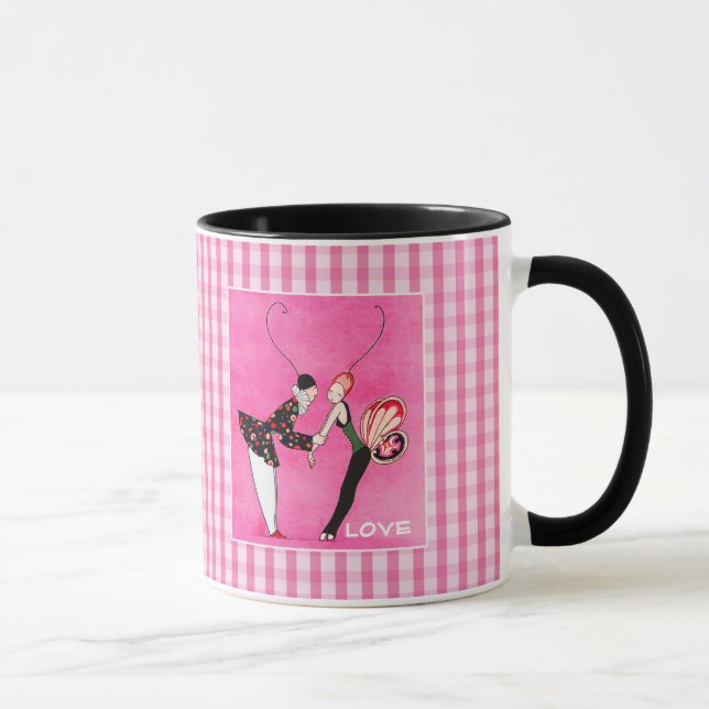 Liebe. Art Deco Valentine's Day Gift Tasse (Rechts)