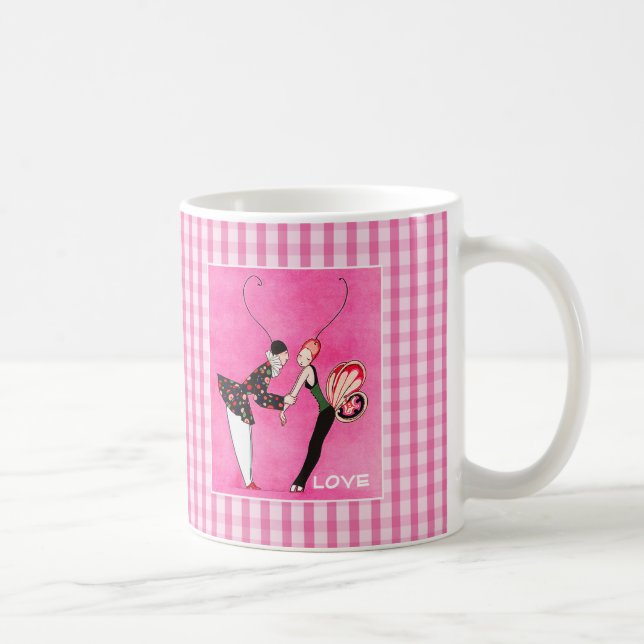 Liebe. Art Deco Valentine's Day Gift Tasse (Rechts)
