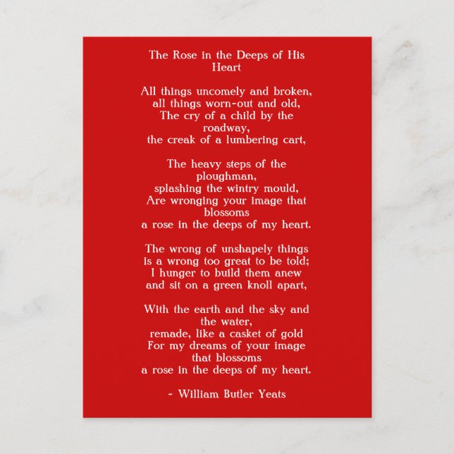 Liebe Art-Liebe Gedicht 1 Postkarte (Vorderseite)