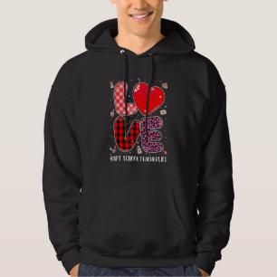 Liebe Art School Lehrer Leopard Buffalo Kariert Va Hoodie