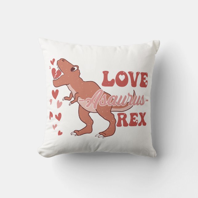 Liebe-Asaurus Rex Funny Kissen (Vorderseite)